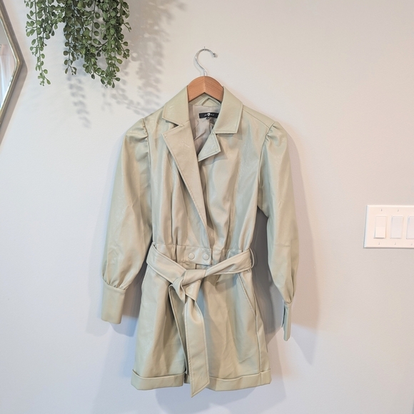 7 For All Mankind Pants - Seven For All Mankind Women's Sage Green Belted Romper Xs